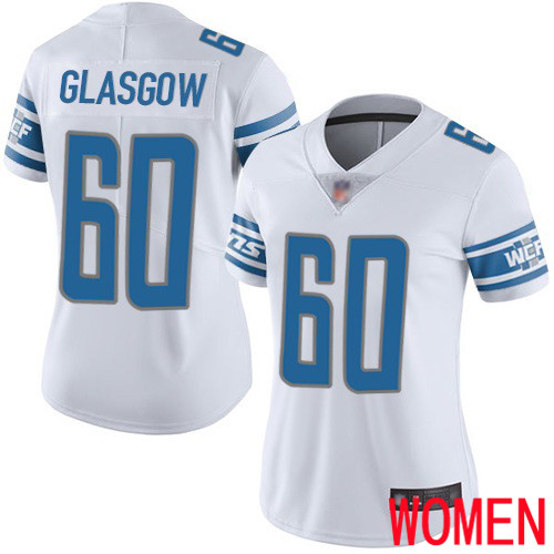 Detroit Lions Limited White Women Graham Glasgow Road Jersey NFL Football #60 Vapor Untouchable->youth nfl jersey->Youth Jersey